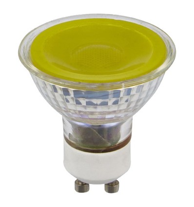 GU10 5W dæmpbar LED pære - Gul, 38°, glas, 300lm