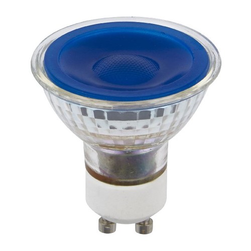 GU10 5W dæmpbar LED pære - Blå, 38°, glas, 25lm