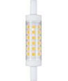 R7S 78mm / 5W LED pære - 490lm, 3000K, klar glas, keramik