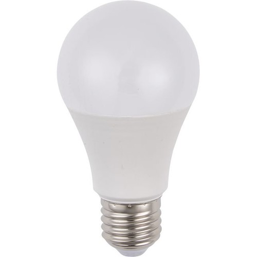 E27 9,5W LED pære - A60, 900lm, 4000K, opal glas, 100-240V AC/DC