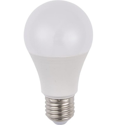 E27 9,5W LED pære - A60, 900lm, 6500K, AC/DC, opal glas