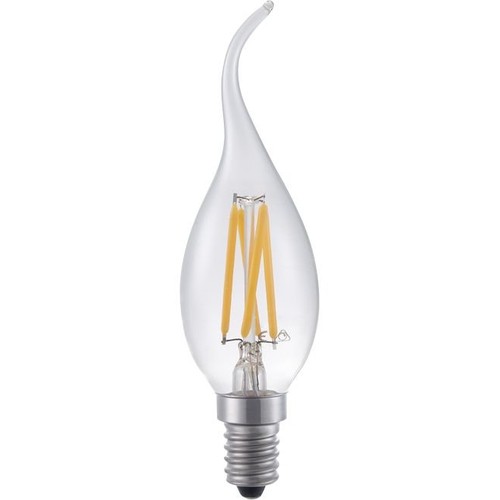 E14 4W dæmpbar LED kertepære med tip - Filament, 320lm, C35, klar glas, 2500K