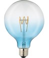 E27 4W dæmpbar LED pære - G125, Flex Filament, Blå, 140lm