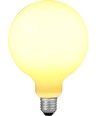 E27 6W dæmpbar LED pære - DimToWarm, G125, opal glas, 2000-4500K, filament
