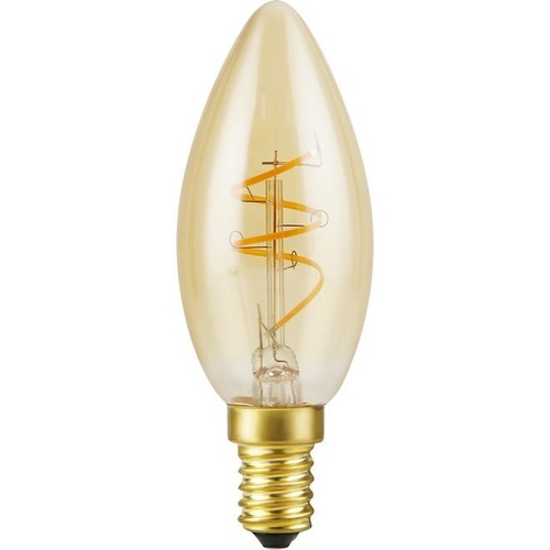 E14 2,9W Slim Flex dæmpbar LED kronepære - C35, 250lm, 2200K, guld glas, filament