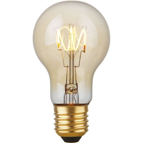 E27 4,2W dæmpbar LED pære - A60, Flex Filament, 2200K, guld glas, 470lm