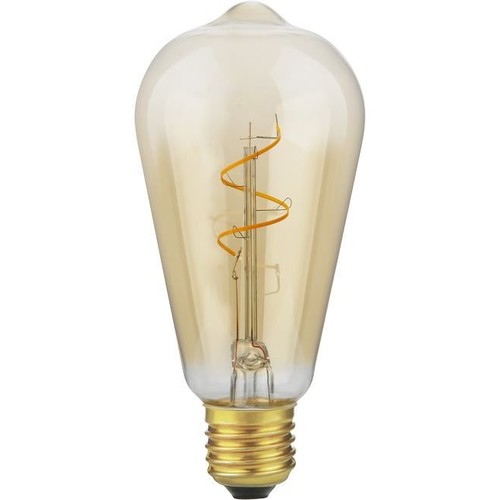 E27 2,9W dæmpbar LED pære - Slim Flex Filament, ST64, 2200K, Gold, 250lm
