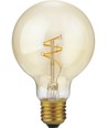 E27 4,2W dæmpbar LED Slim Flex filamentpære - G80, 470lm, 2200K, guld glas