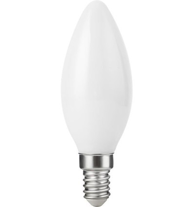 E14 2,5W dæmpbar LED kronepære - Filament, C35, 250lm, 2500K, opal glas