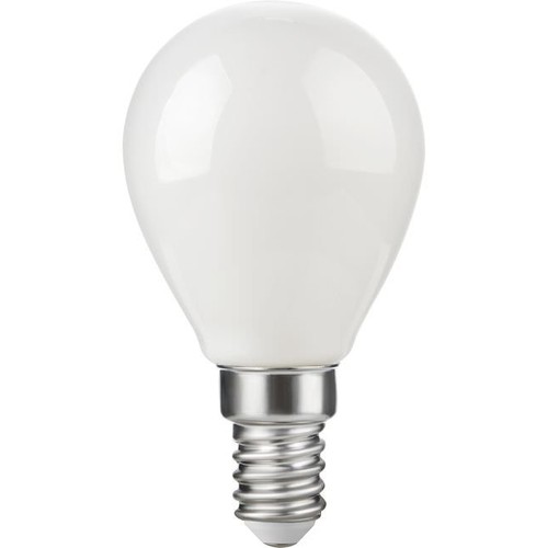 E14 2,9W dæmpbar LED kronepære - G45, opal glas, 2700K, filament