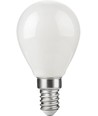 E14 4,7W dæmpbar LED kronepære - G45, filament, opal glas, 2500K, 470lm
