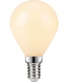 E14 4,7W dæmpbar LED kronepære - G45, filament, opal glas, 2700K