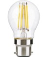 B22d 4,7W dæmpbar LED kronepære - G45, filament, klart glas, 2700K