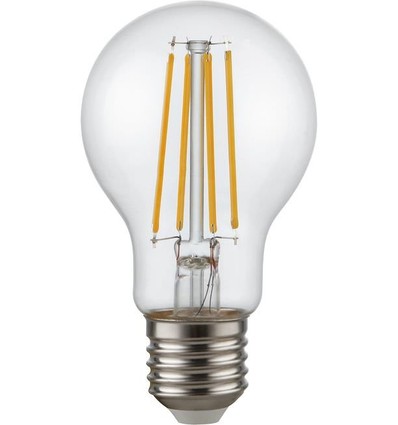 E27 4,7W dæmpbar LED pære - A60, filament, klar glas, 2700K