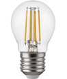 E27 4,7W dæmpbar LED kronepære - G45, filament, klar glas, 2500K