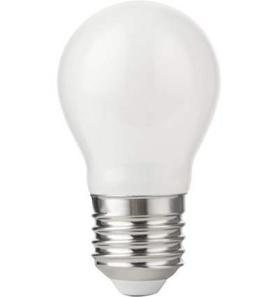 E27 4,7W dæmpbar LED kronepære - G45, opal glas, 470lm, 2500K