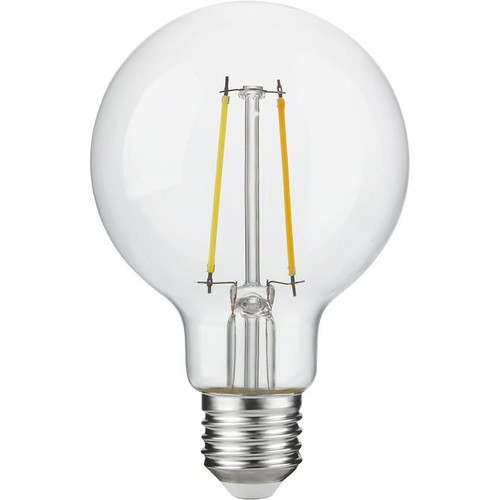 E27 2,5W dæmpbar LED filament pære - G80, 250lm, 2500K, klart glas