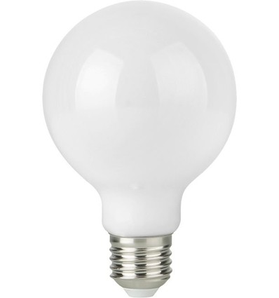 E27 2,5W dæmpbar LED globe pære - G95, opal glas, filament, 2500K