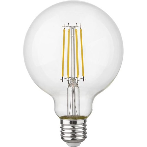 E27 4,7W dæmpbar LED globepære - G95, filament, 2500K, 470lm, klar glas