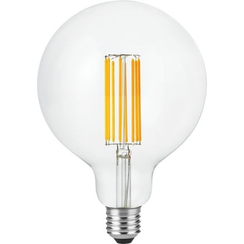 E27 7W dæmpbar LED globepære - G125, filament, 2200K, 600lm, klart glas