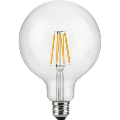 E27 12W dæmpbar LED globepære - G125, filament, 1250lm, 2500K, klart glas