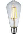 E27 8W dæmpbar LED Rustika pære - ST64, filament, 2500K, klart glas, 650lm