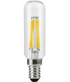 E14 4W dæmpbar LED rørpære - 9,5cm, filament, 2700K, klar glas