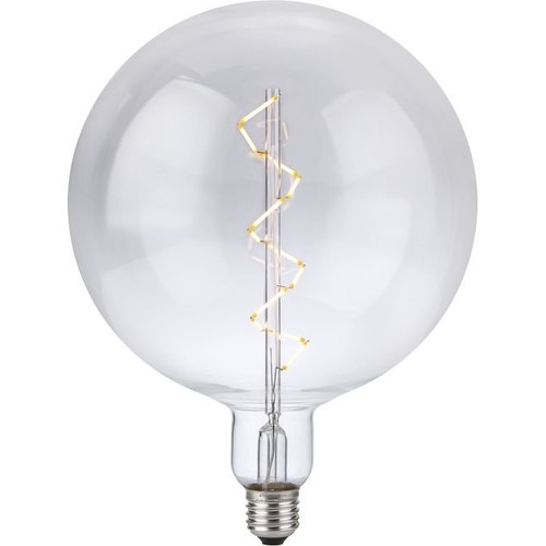 E27 6W XXL Globe LED pære - G200, spiral filament, 580lm, dæmpbar, klar glas