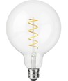 E27 4W dæmpbar LED filament pære - G125, Flex Globe, 2200K, 250lm, klart glas