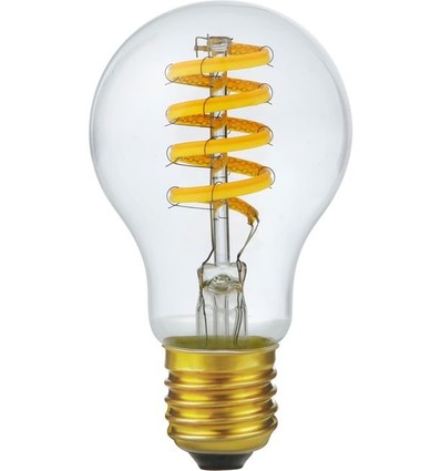 E27 6W dæmpbar LED pære - DimToWarm, 2200-2700K, A60, Filament Flex, 570lm, klar glas