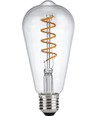 E27 4W dæmpbar LED Rustika pære - ST64, Flex Filament, 2200K, klar glas