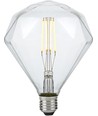 E27 5W dæmpbar LED filamentpære - Diamond, 2500K, klar, 450lm