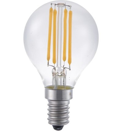 E14 4W filament kronepære, 24V - G45, 2200K, klart glas, 270lm