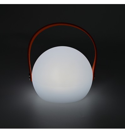 Opladelig RGB LED bordlampe Ø13cm - Hvid, inkl. fjernbetjening, IP54 udendørs