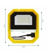 30W LED arbejdslampe - fod, krog + ledningsoprul, 3m kabel, IP65