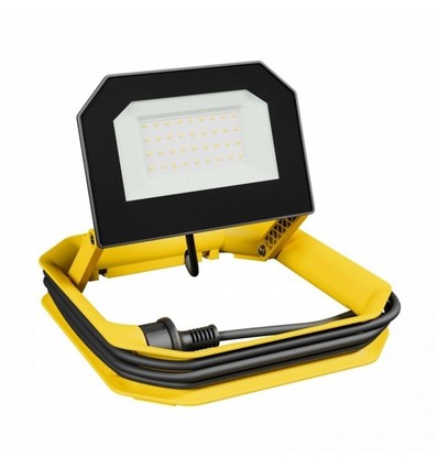 30W LED arbejdslampe - fod, krog + ledningsoprul, 3m kabel, IP65