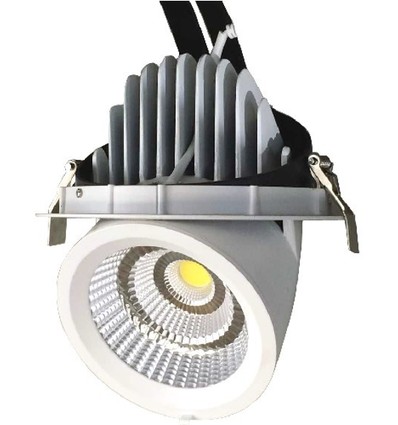 Outlet: 35W Ø16,5cm Downlight - Hul: Ø15,5 cm, Mål: Ø16,5 cm, Justerbar vinkel