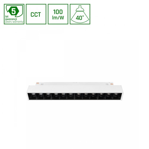 12W System Lys 20.4cm SHIFT Smart-Grid S Skinne - 35°, CCT, Hvid, Dim, Zigbee