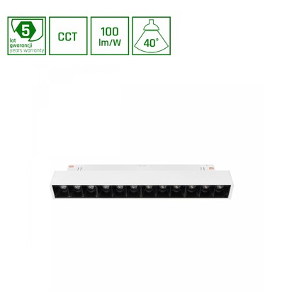 12W System Lys 20.4cm SHIFT Smart-Grid S Skinne - 35°, CCT, Hvid, Dim, Zigbee