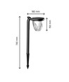 1W Solara Brilo solcelle LED lampe, 3-i-1 - 3.7V, 100lm, CCT, bordlampe, væglampe og spyd, IP44, sort
