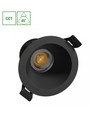 7W Fiale Core CCT indbygningsspot - Ø9cm, Sort, 3-i-1 CCT, Hul: Ø7,5 cm, 45 grader beam