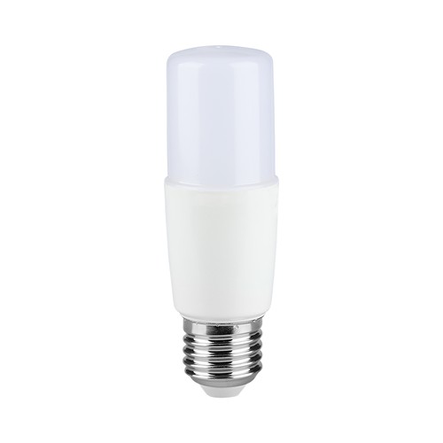 E27 7,5W LED pære - T37, 6500K, kold hvid, plast