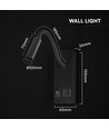 3W LED sengelampe med USB-A og USB-C opladningsstik - CREE chip, sort, inkl. lyskilde