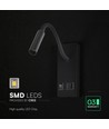 3W LED sengelampe med USB-A og USB-C opladningsstik - CREE chip, sort, inkl. lyskilde
