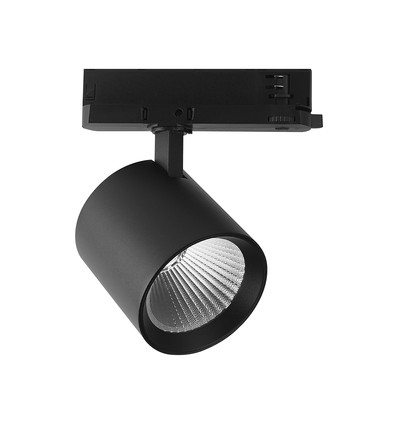 36W 3-faset skinnespot - CREE chip, sort, 6400K, 6 års garanti