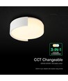 48W LED designer loftslampe - Ø45cm, 3-i-1 CCT, dæmpbar, hvid, inkl. fjernbetjening