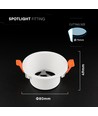 GU10 indbygningsspot - Rund, hvid, Deep Anti Glare, uden lyskilde