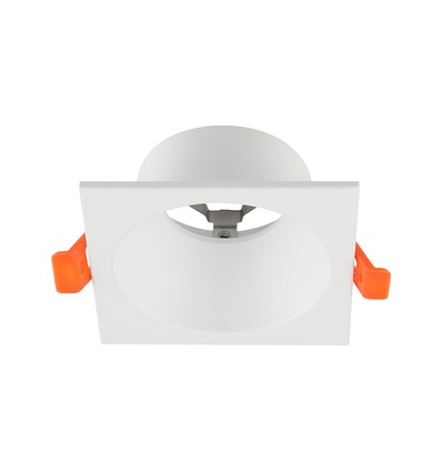 V-Tac GU10 indbygningsspot - Firkantet, hvid, Deep Anti Glare, uden lyskilde