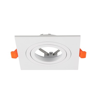 V-Tac GU10 indbygningsspot - Firkantet, hvid, aluminium, uden lyskilde