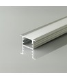 2m V-Tac aluminiumsprofil til indbygning - Sølv, inkl. cover, 14,8 x 10 mm